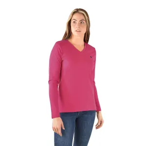 Thomas Cook Women's Classic V Neck Long Sleeve Tee Granita