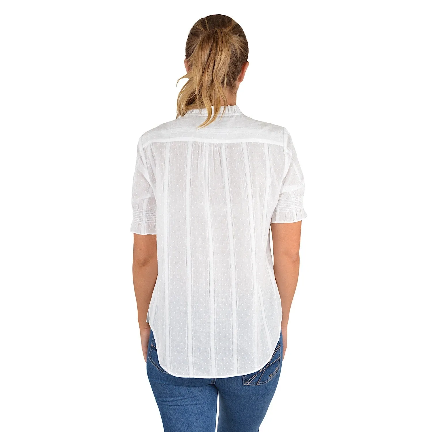 Thomas Cook Women's Fleur Ruffle Collar S/S Blouse White