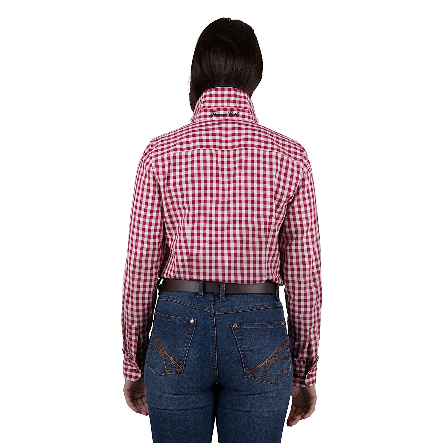 Thomas Cook Womens Isla Gingham Wool L/S Shirt Mulberry