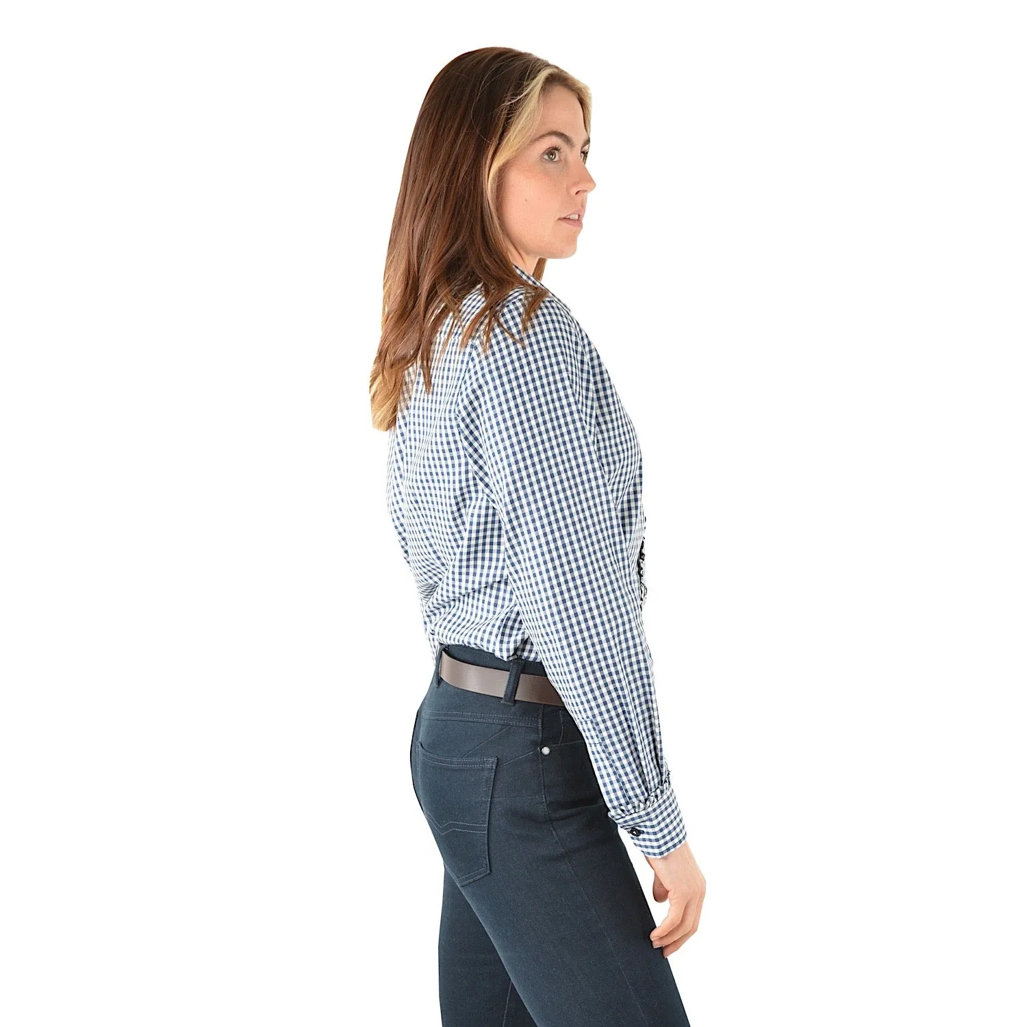 Thomas Cook Womens Isla Gingham Wool Shirt Navy