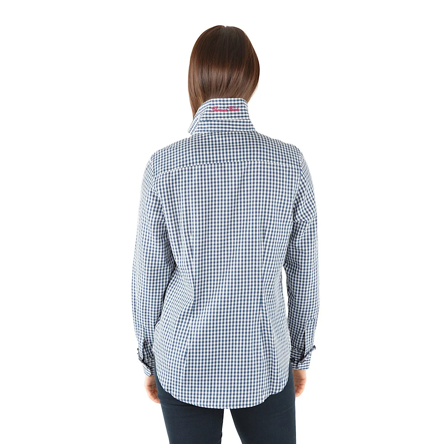 Thomas Cook Womens Isla Gingham Wool Shirt Navy
