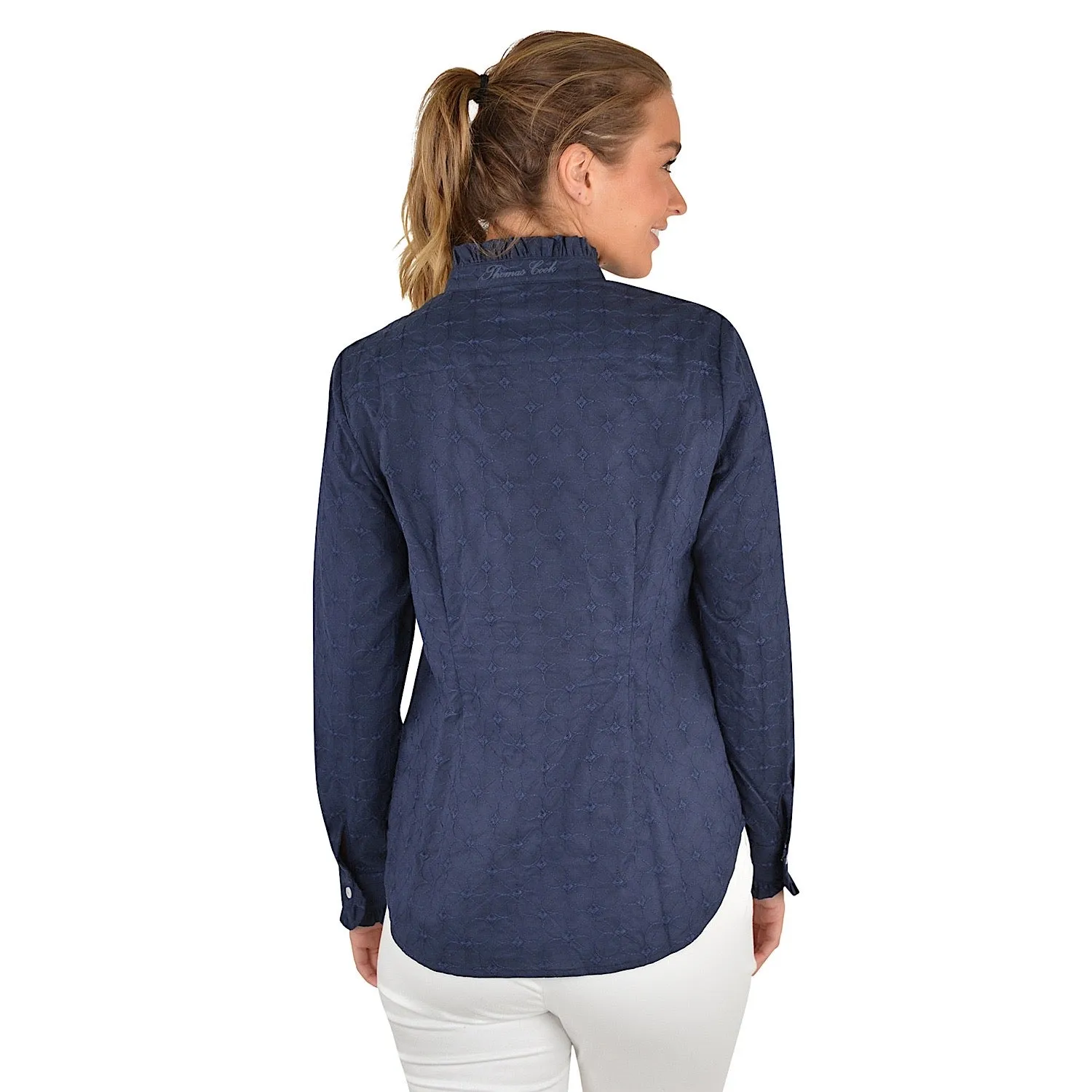 Thomas Cook Women's Liberty Ruffle Collar Shirt Navy