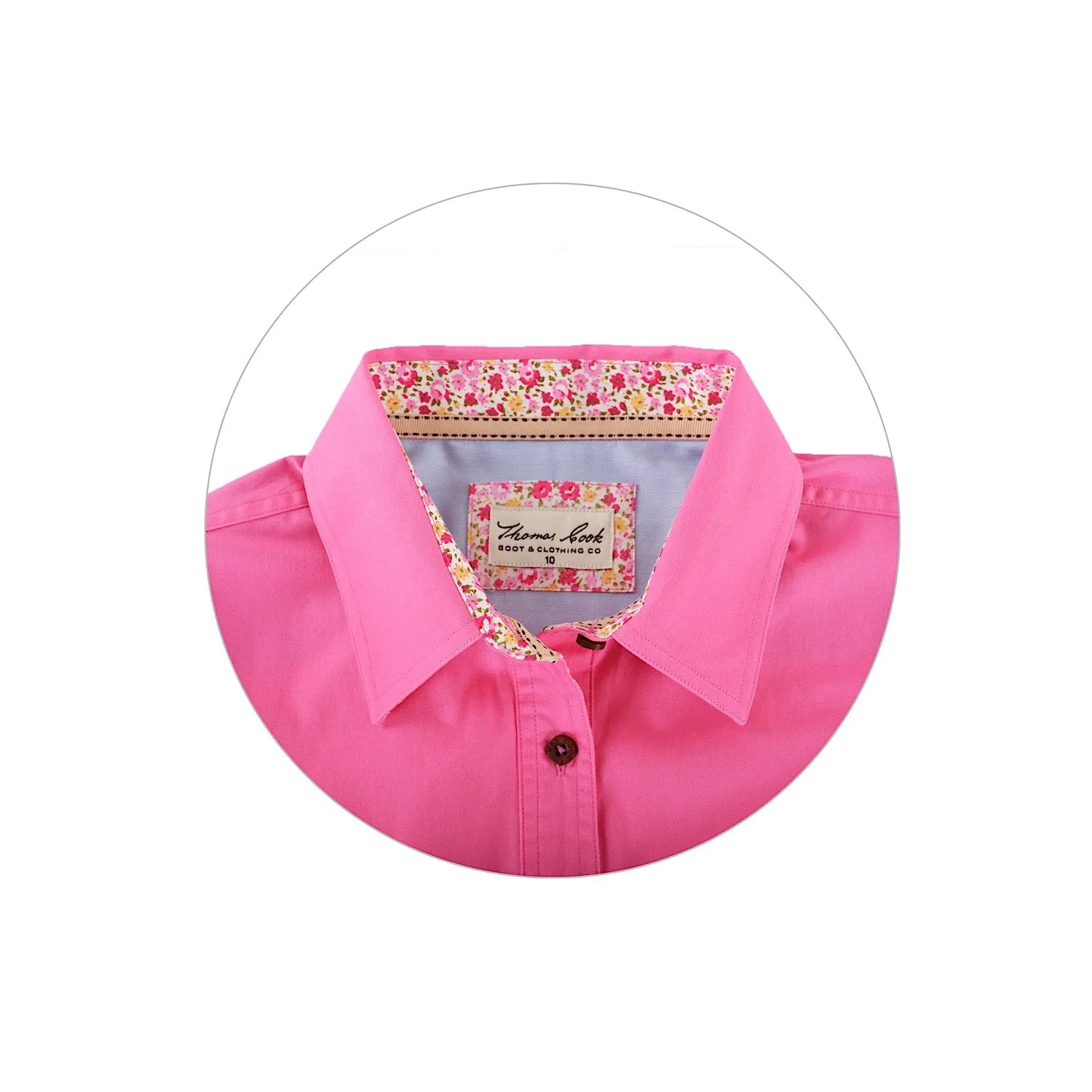 Thomas Cook Women's Light Drill 1/2 Plkt L/S Shirt Azalea Pink