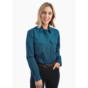 Thomas Cook Women's Light Drill 1/2 Plkt L/S Shirt Teal