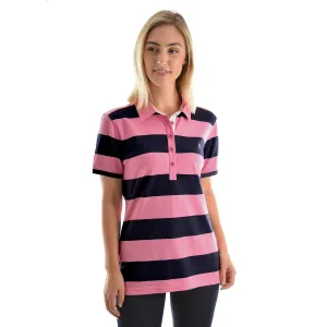 Thomas Cook Women's Rachel Stripe Polo Soft Pink/Dark Navy