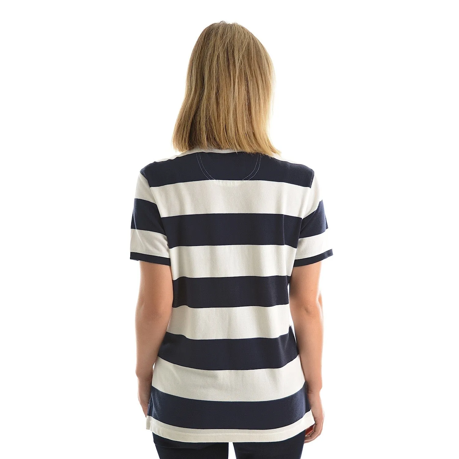 Thomas Cook Women's Rachel Stripe Polo White/Dark Navy