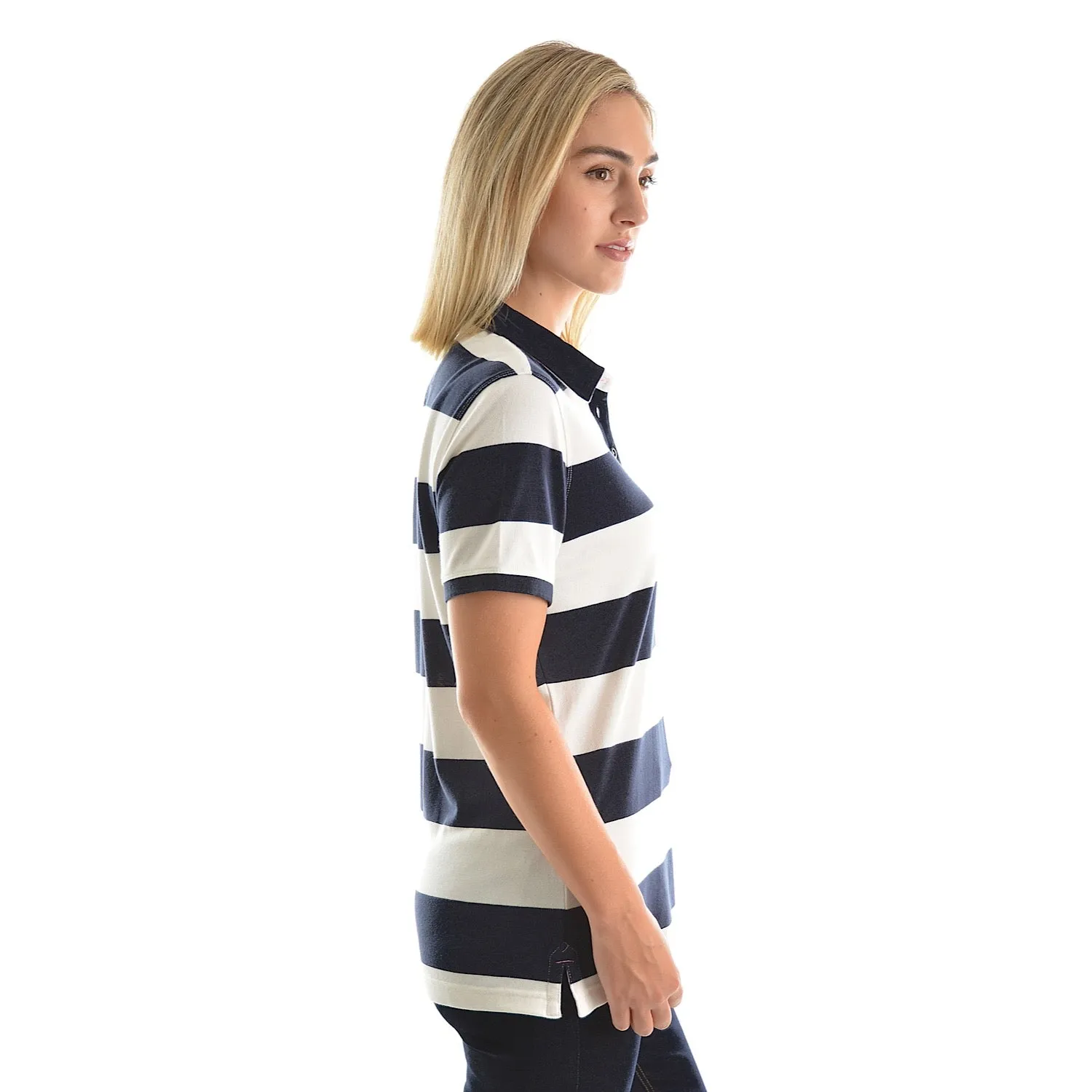 Thomas Cook Women's Rachel Stripe Polo White/Dark Navy