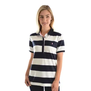 Thomas Cook Women's Rachel Stripe Polo White/Dark Navy