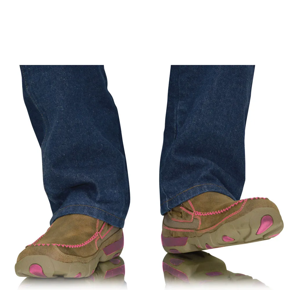 Twisted X Women's Breast Cancer Awareness Pink Ribbon Slip On Mocs Low Bomber/Neon Pink