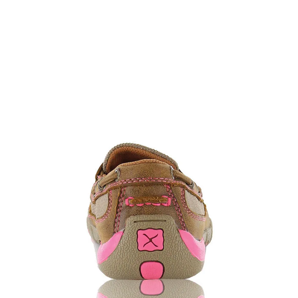 Twisted X Women's Breast Cancer Awareness Pink Ribbon Slip On Mocs Low Bomber/Neon Pink