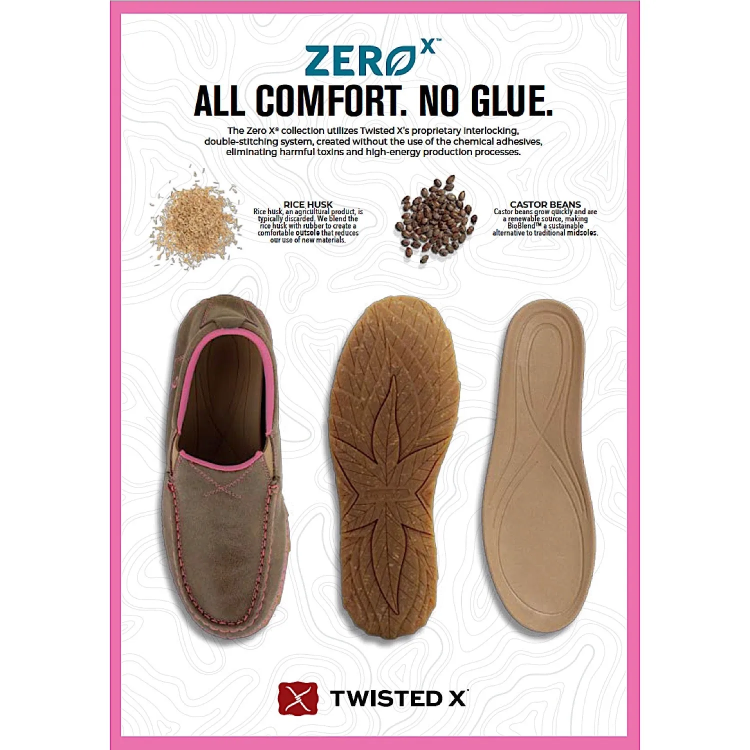 Twisted X Women's Breast Cancer Awareness Pink Zero-X Slip On-Bomber/Pink
