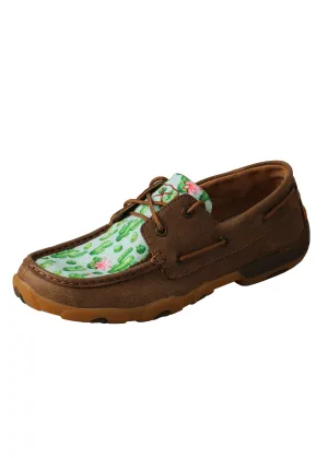 Twisted X Women's Cactus Mocs Low Lace Up Brown/Cactus Multi