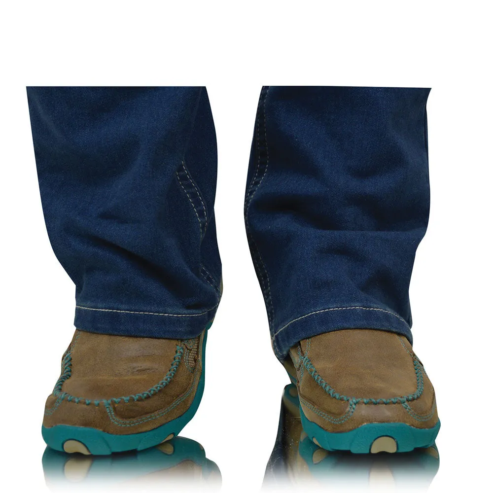 Twisted X Women's Casual Driving Mocs Boat Slip On Bomber/Turquoise