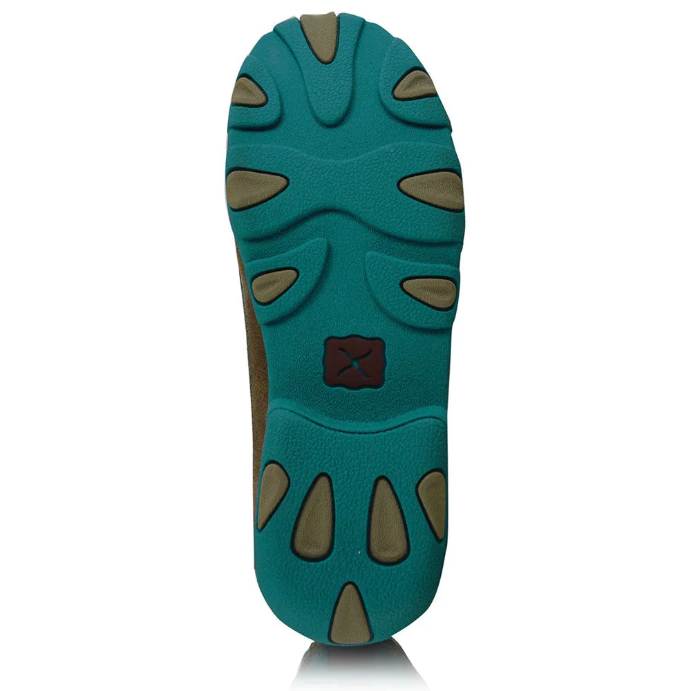 Twisted X Women's Casual Driving Mocs Boat Slip On Bomber/Turquoise