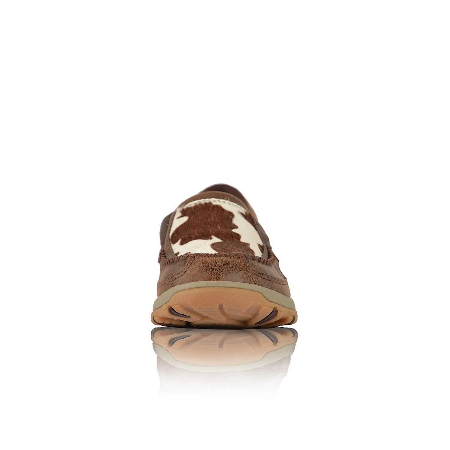Twisted X Women's Cow Cellstretch Slip On - Brown/Brown Fur