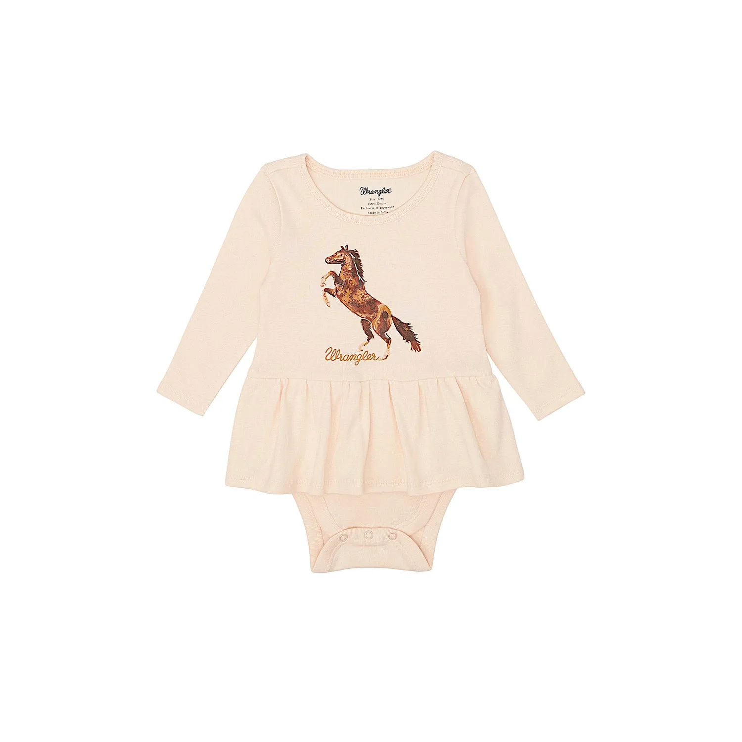 Wrangler Baby Girl's Horse Print Skirted Bodysuit - Pink