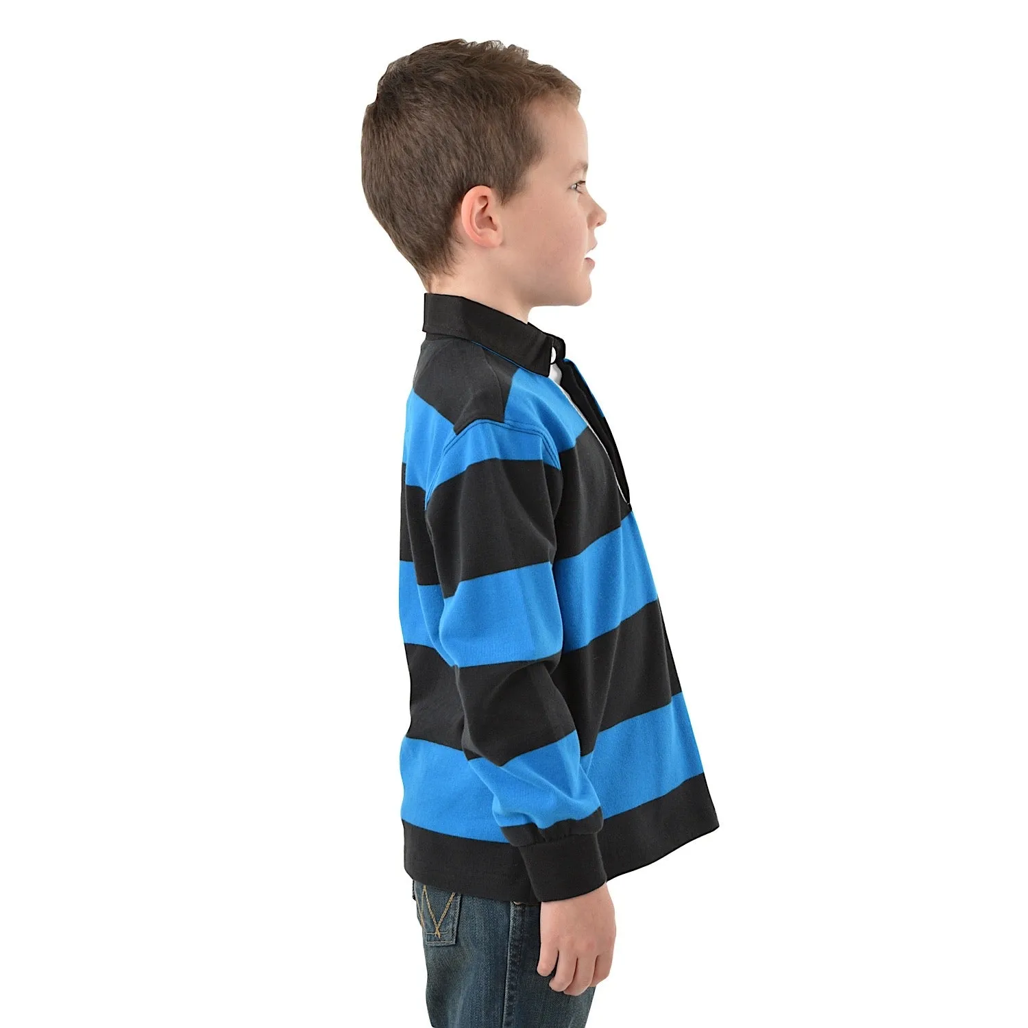 Wrangler Boys Michael Stripe Rugby Black/Royal
