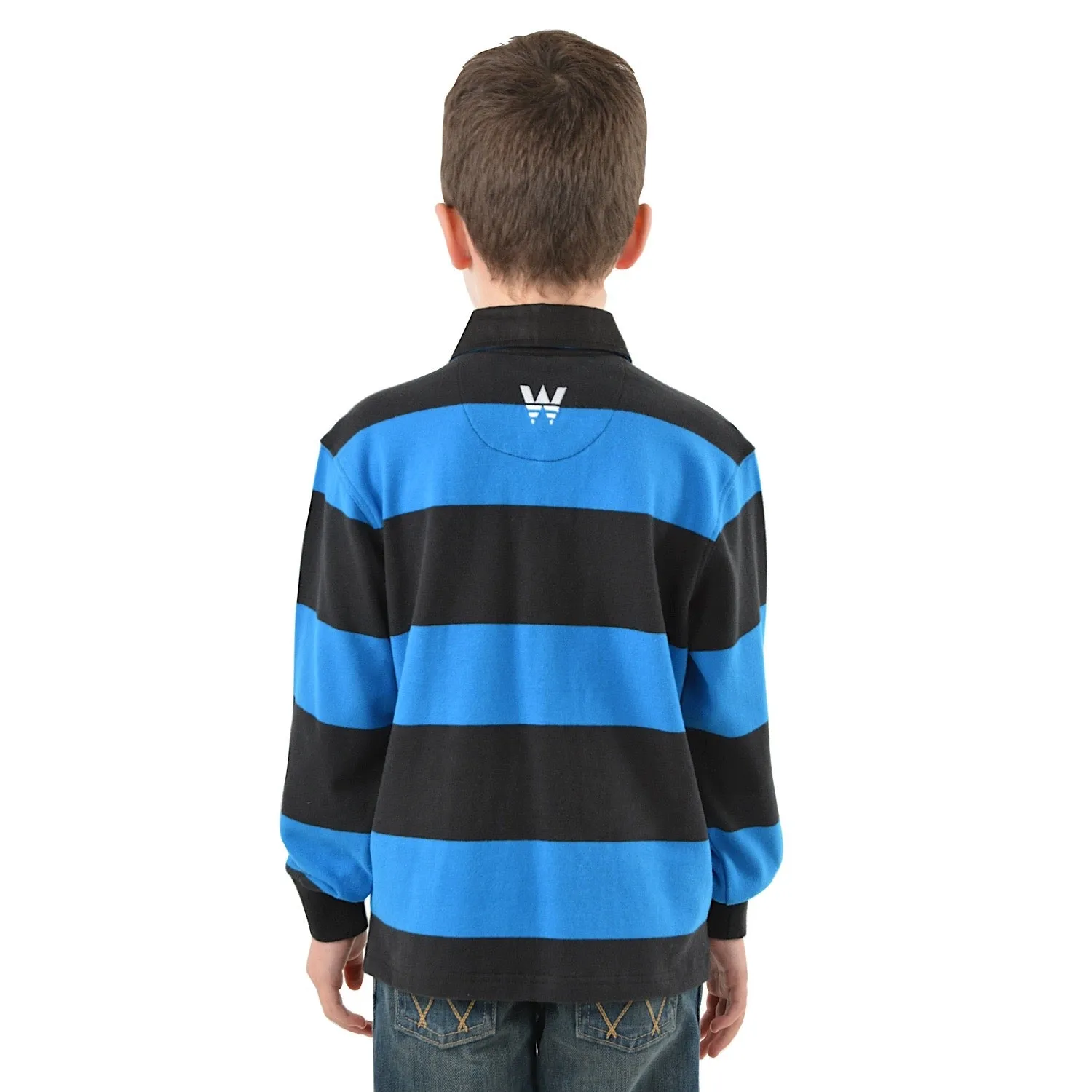 Wrangler Boys Michael Stripe Rugby Black/Royal