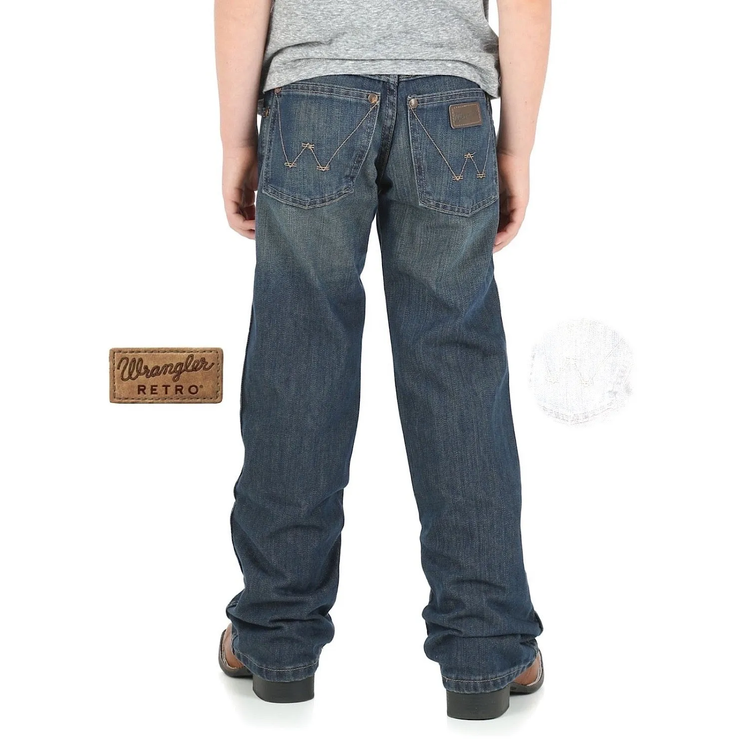 Wrangler Boy's Retro Western Relaxed Boot Jean Night Sky