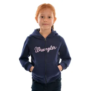 Wrangler Girls Logo Zip Up Hoodie Navy