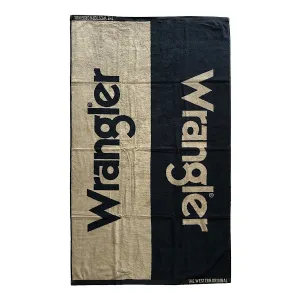 Wrangler Logo Beach Towel Black/Tan