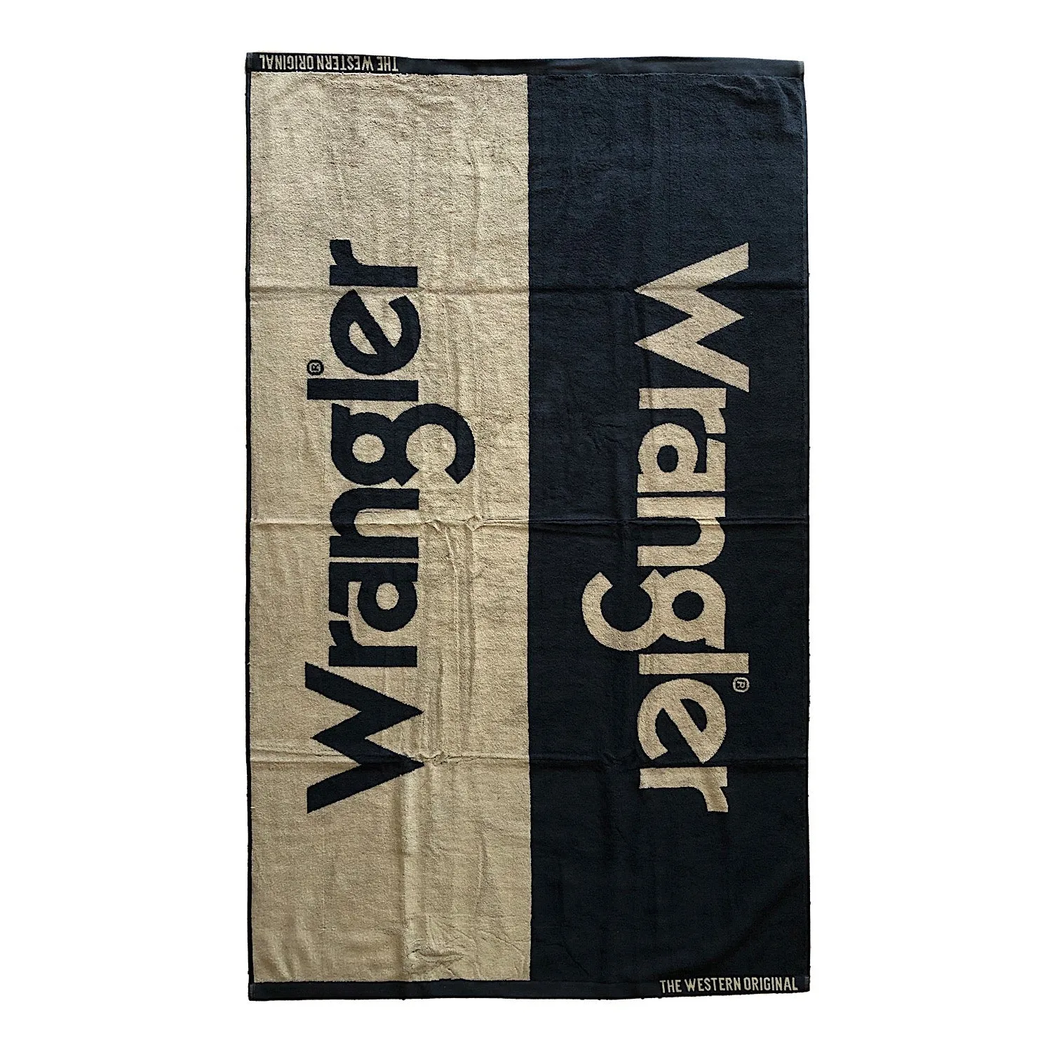 Wrangler Logo Beach Towel Black/Tan