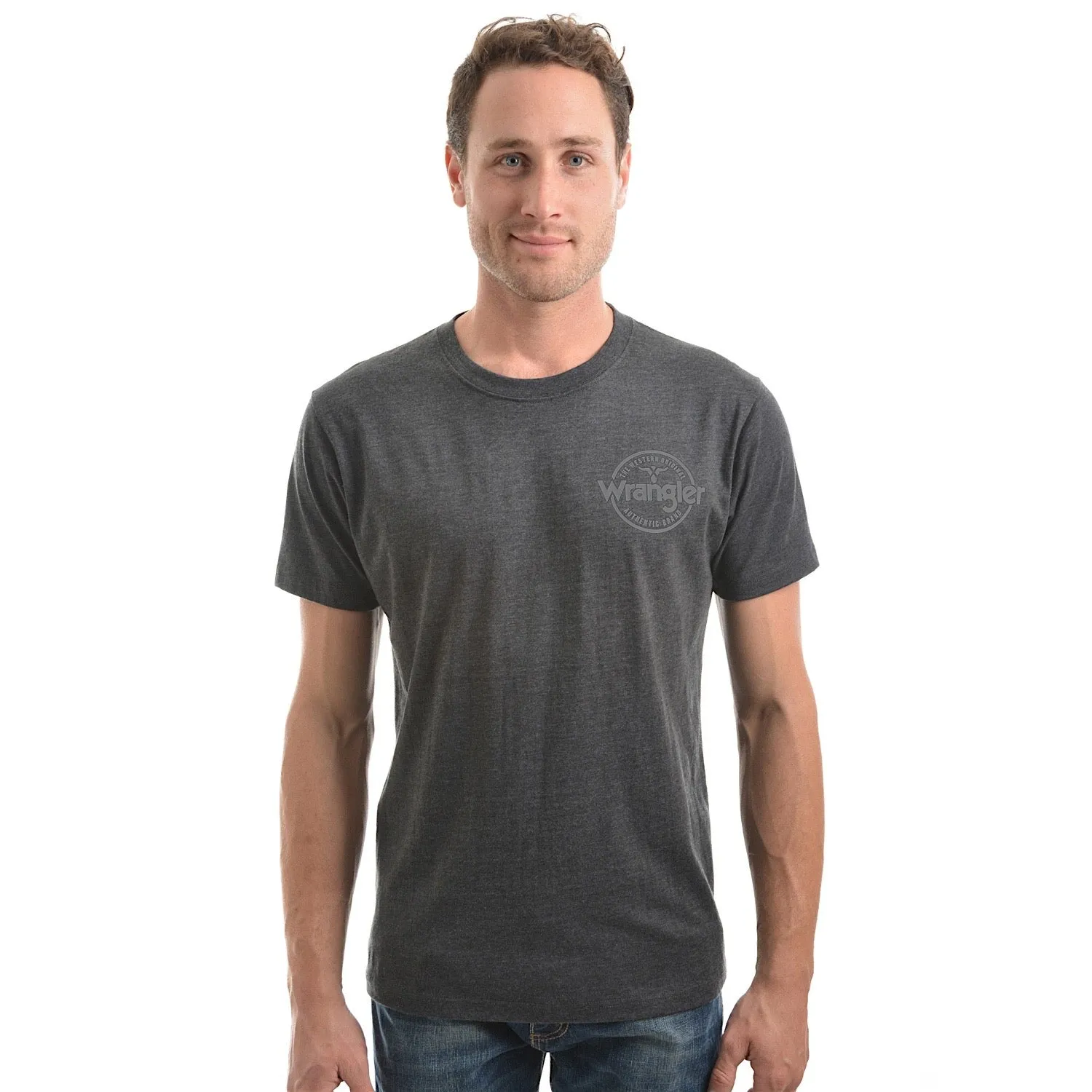 Wrangler Men's Angus Tee Charcoal Marle