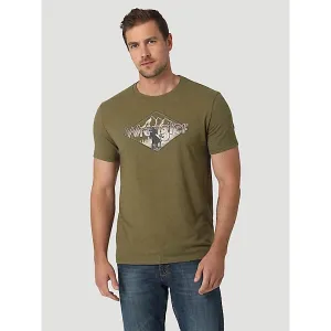Wrangler Mens Authentic Western Diamond T-Shirt in Capulet Olive