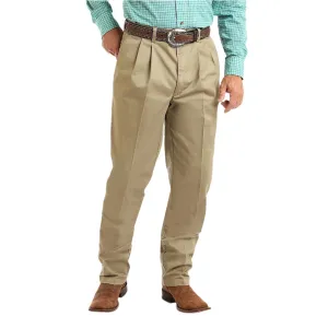 Wrangler Men's Casual Pleated Front Relaxed Fit Pants - Khaki