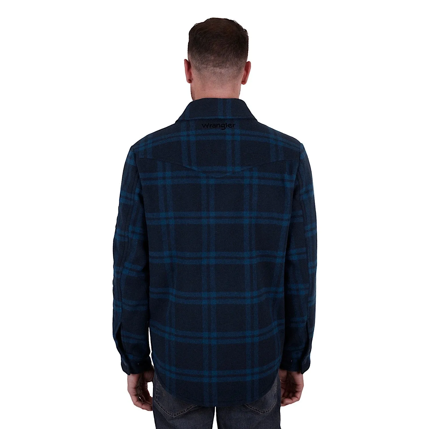 Wrangler Men's Daniel Logo Wool Overshirt Navy