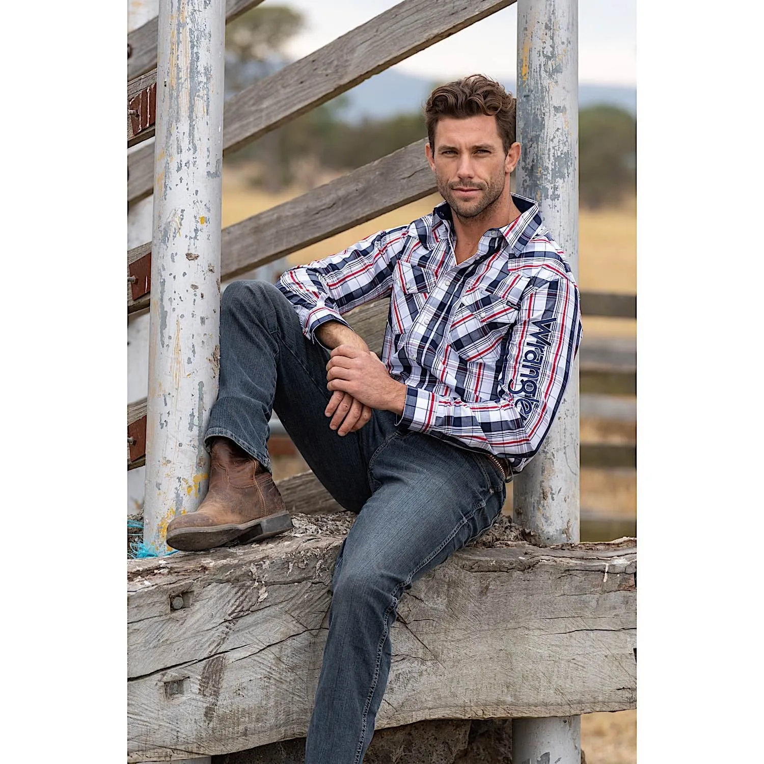 Wrangler Men's Hume Shirt Navy/Red