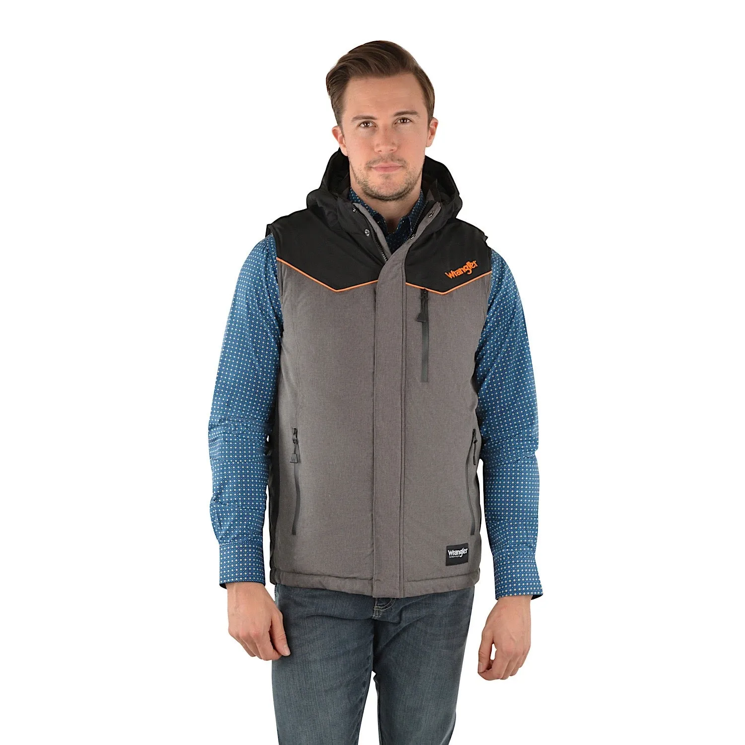Wrangler Mens Jamie Vest Charcoal Marle/Black