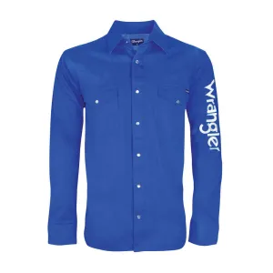 Wrangler Men's Logo Rodeo Shirt Cobalt