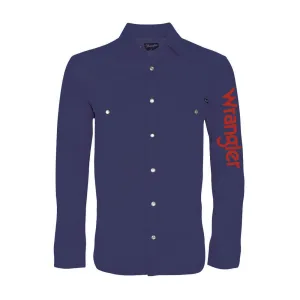 Wrangler Men's Logo Rodeo Shirt Navy