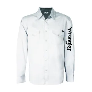 Wrangler Men's Logo Rodeo Shirt White