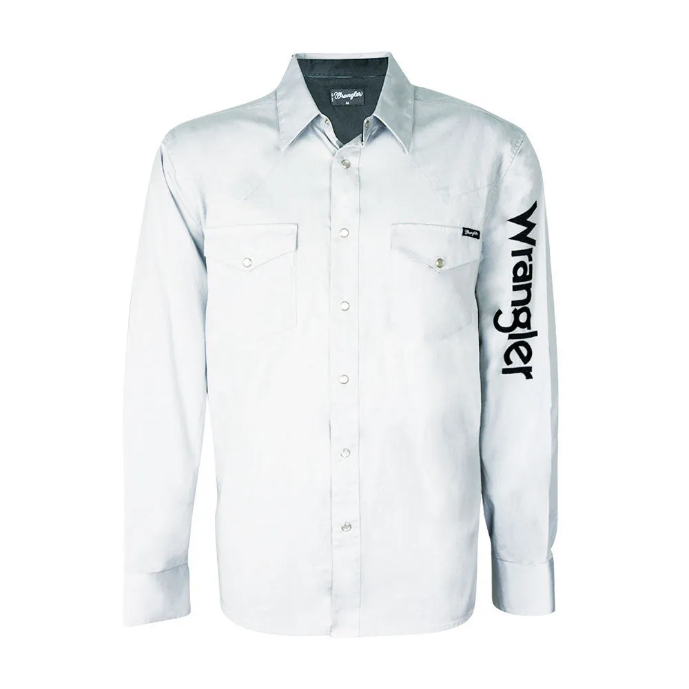 Wrangler Men's Logo Rodeo Shirt White