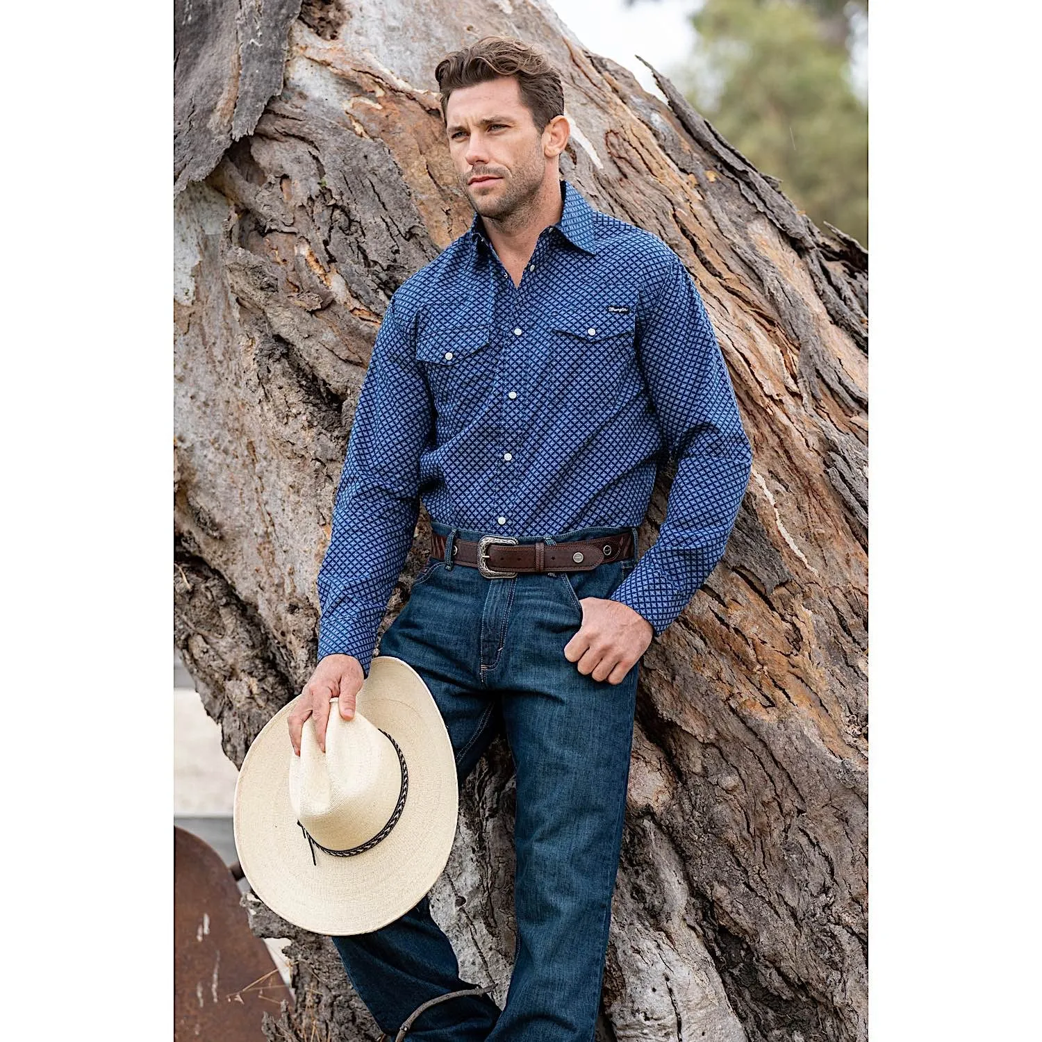 Wrangler Men's Piper Shirt Navy/White