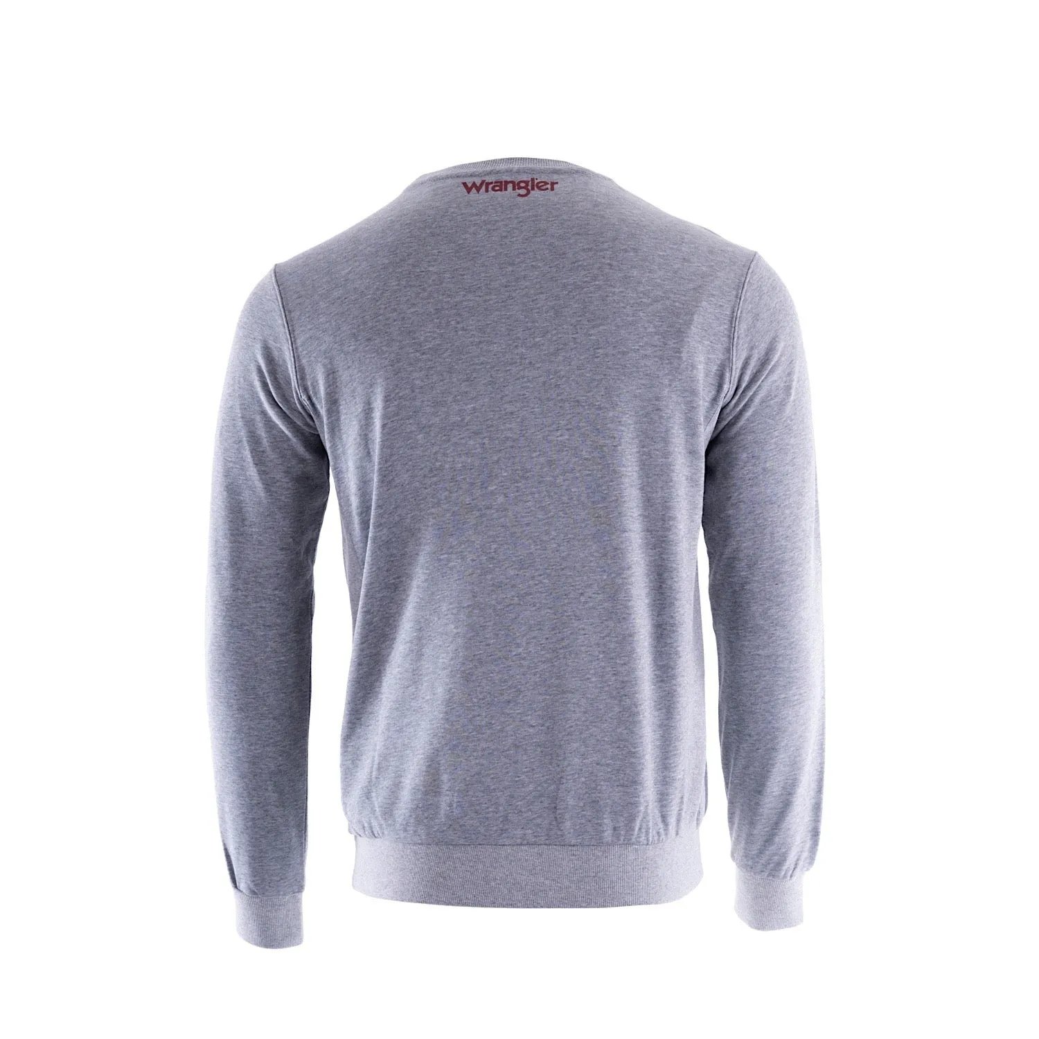 Wrangler Mens Ryder Logo Crew Grey Marle