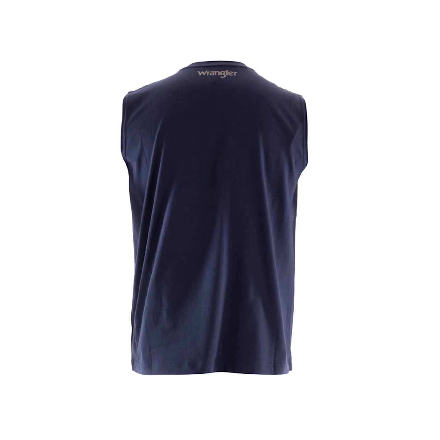 Wrangler Mens Ryder Logo Muscle Tank Navy