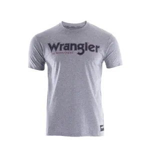 Wrangler Mens Ryder Logo S/S Tee Grey Marle