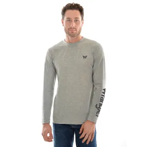 Wrangler Mens Sleeve Logo Tee Grey Marle