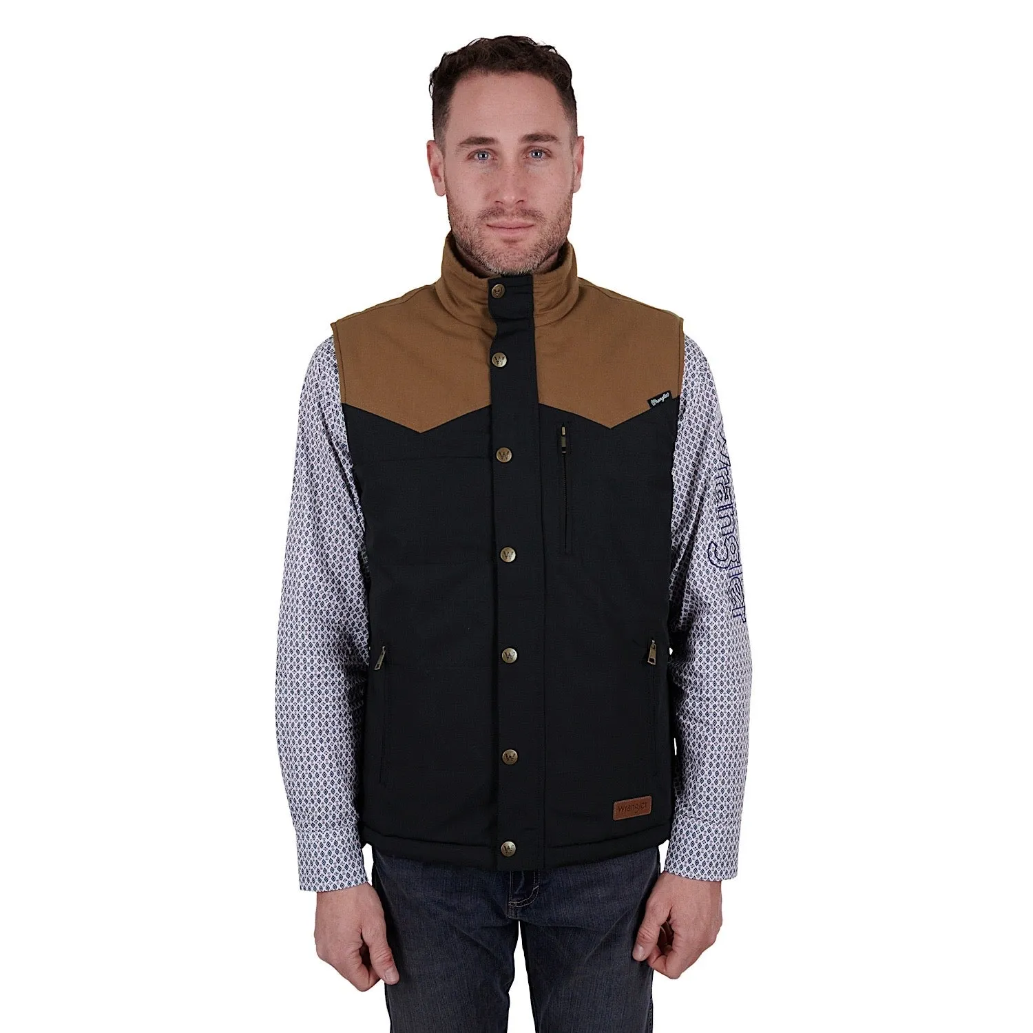 Wrangler Men's Spencer Vest Black/Tan