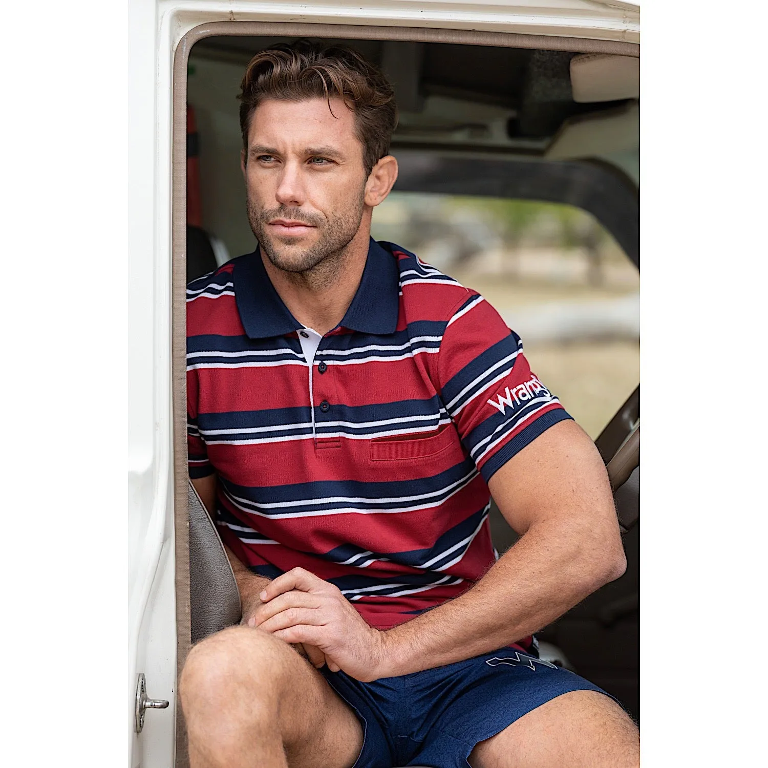 Wrangler Men's Tony Polo Red/Navy
