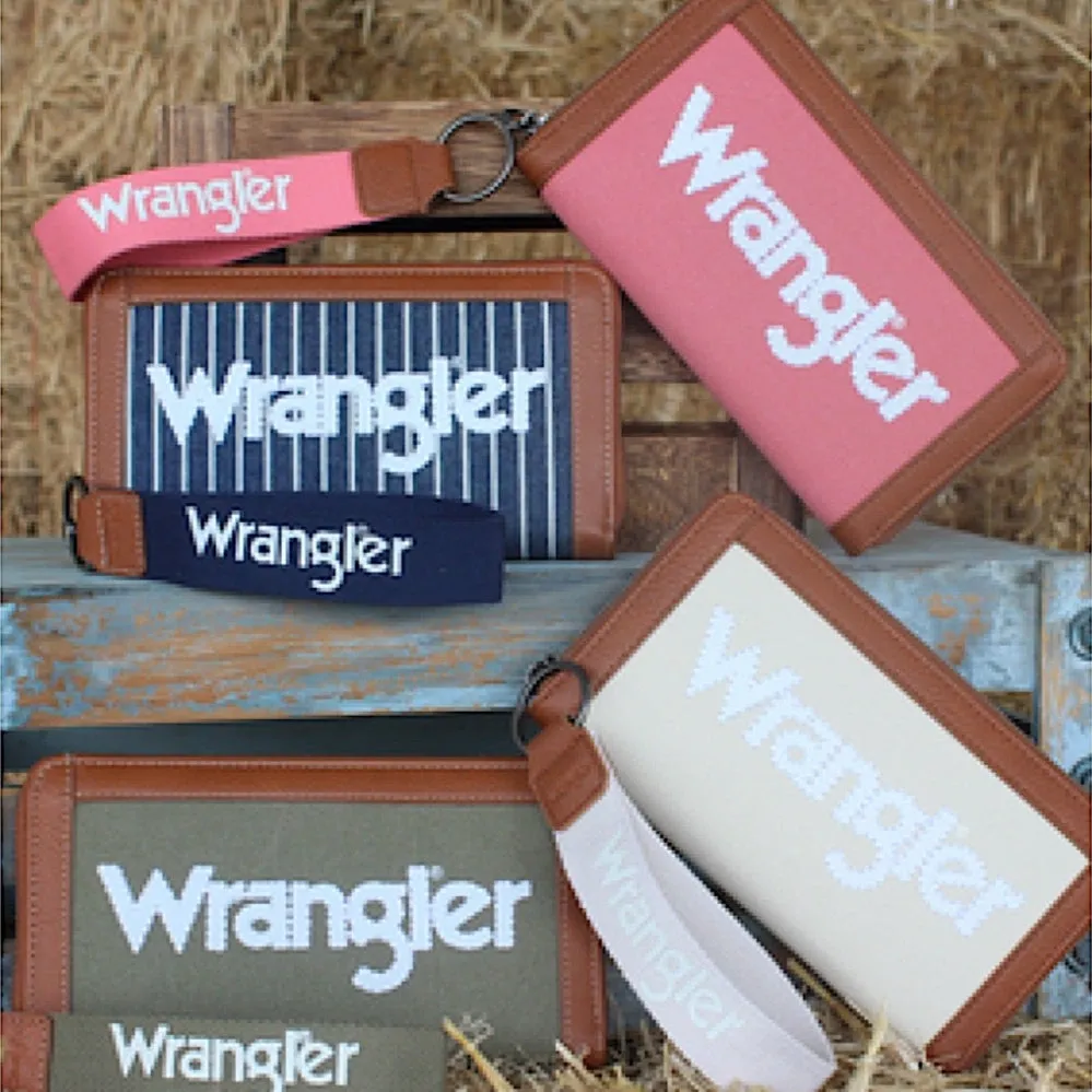 Wrangler Women's Canvas Iconic Logo Wallet - Navy/White