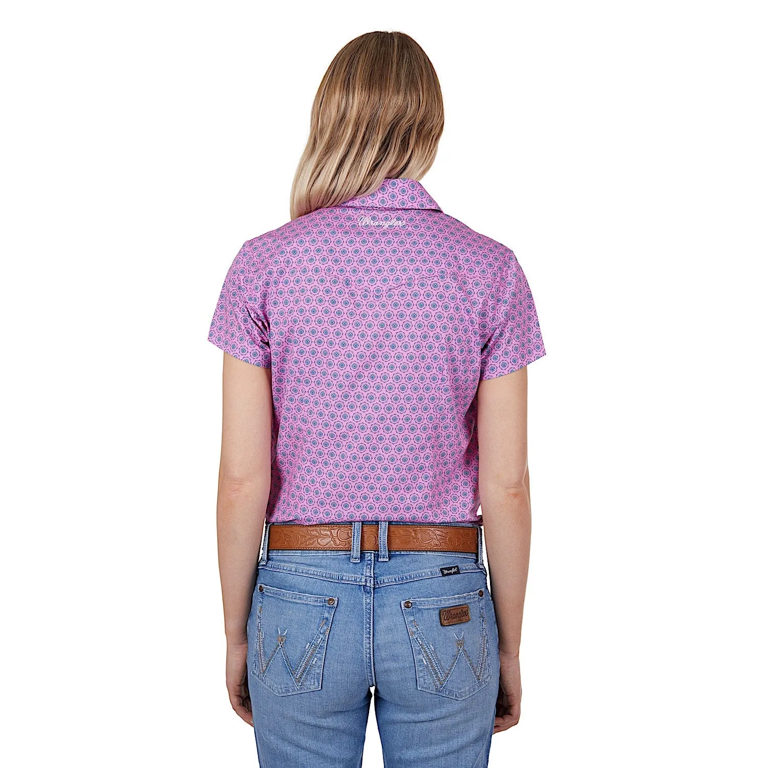 Wrangler Women's Carly Short Sleeve Shirt Pink