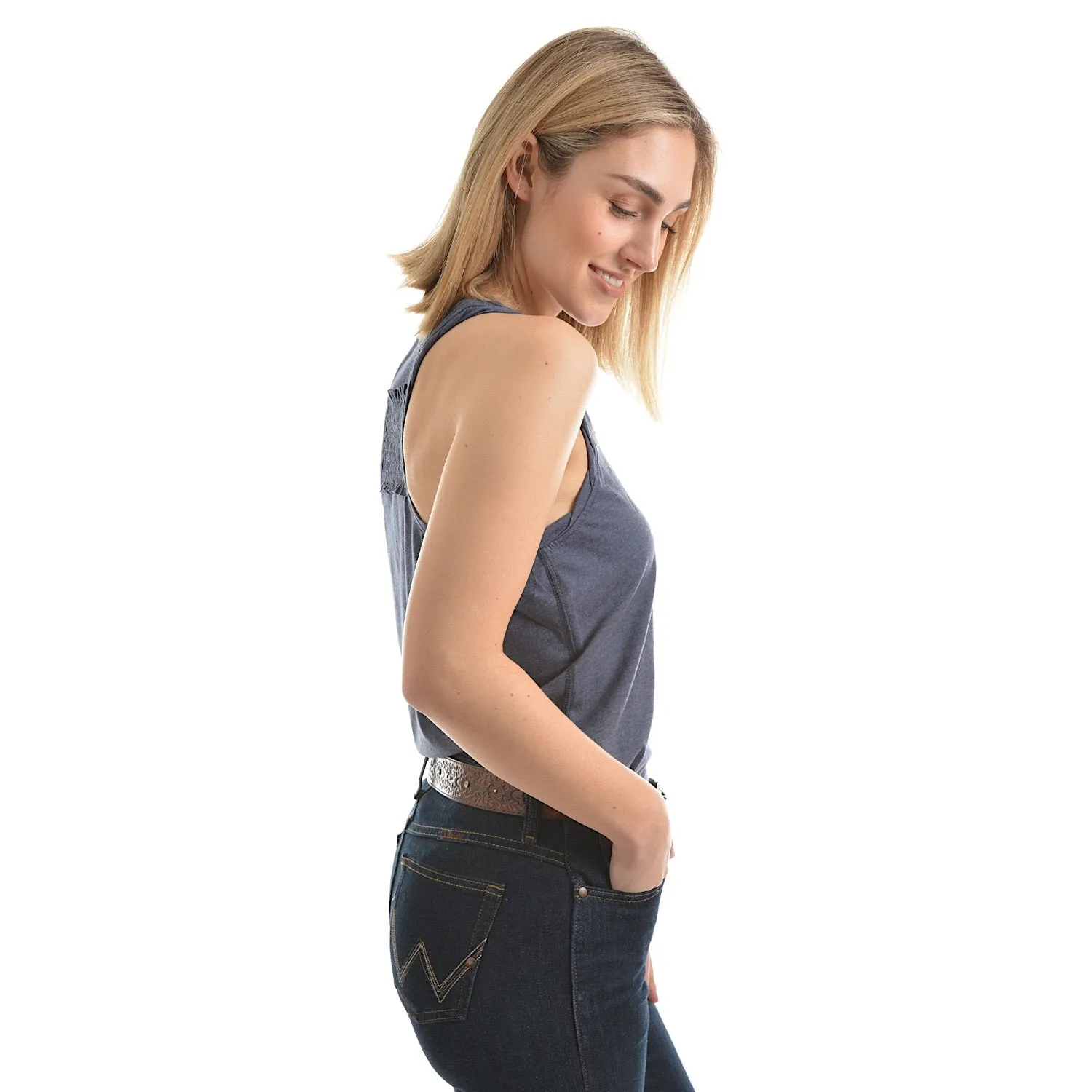 Wrangler Womens Cassie Singlet Top Denim Marle