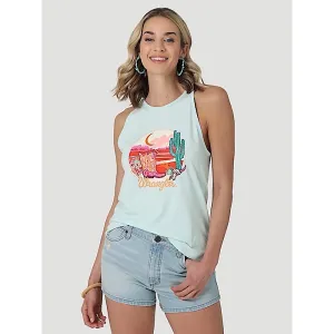 Wrangler Womens Cowgirl Boots Sunset Goddess Tank in Blue Opal