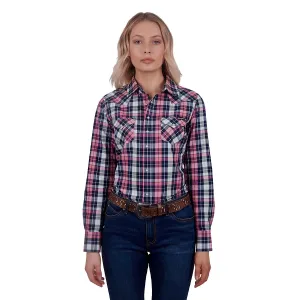 Wrangler Women's Greta Check Western Shirt Pink/Navy