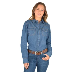 Wrangler Women's Jay Denim Western Shirt Denim