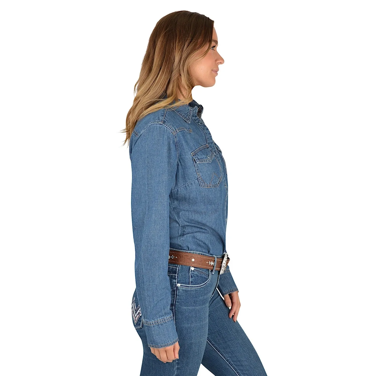 Wrangler Women's Jay Denim Western Shirt Denim